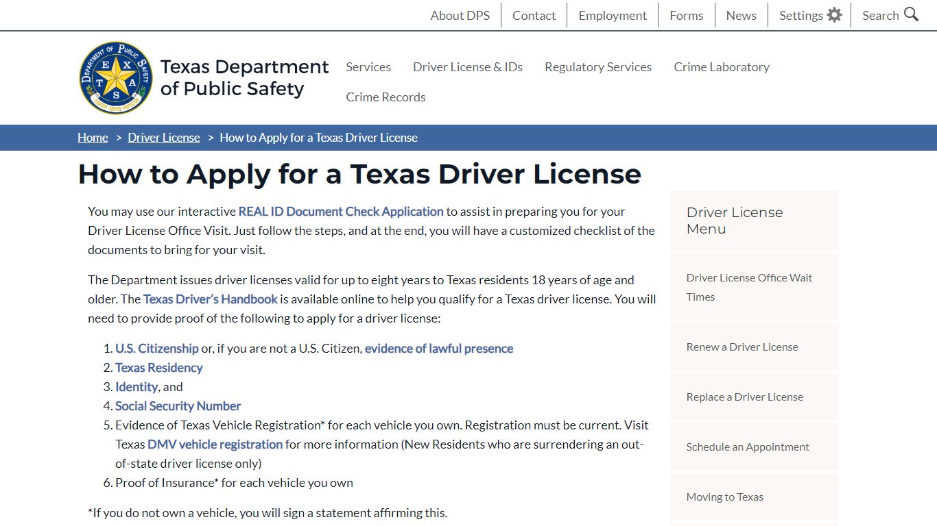How to Apply for a Texas Driver License | Department of Public Safety